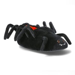 Black Spider Plush Kids Slippers (L)